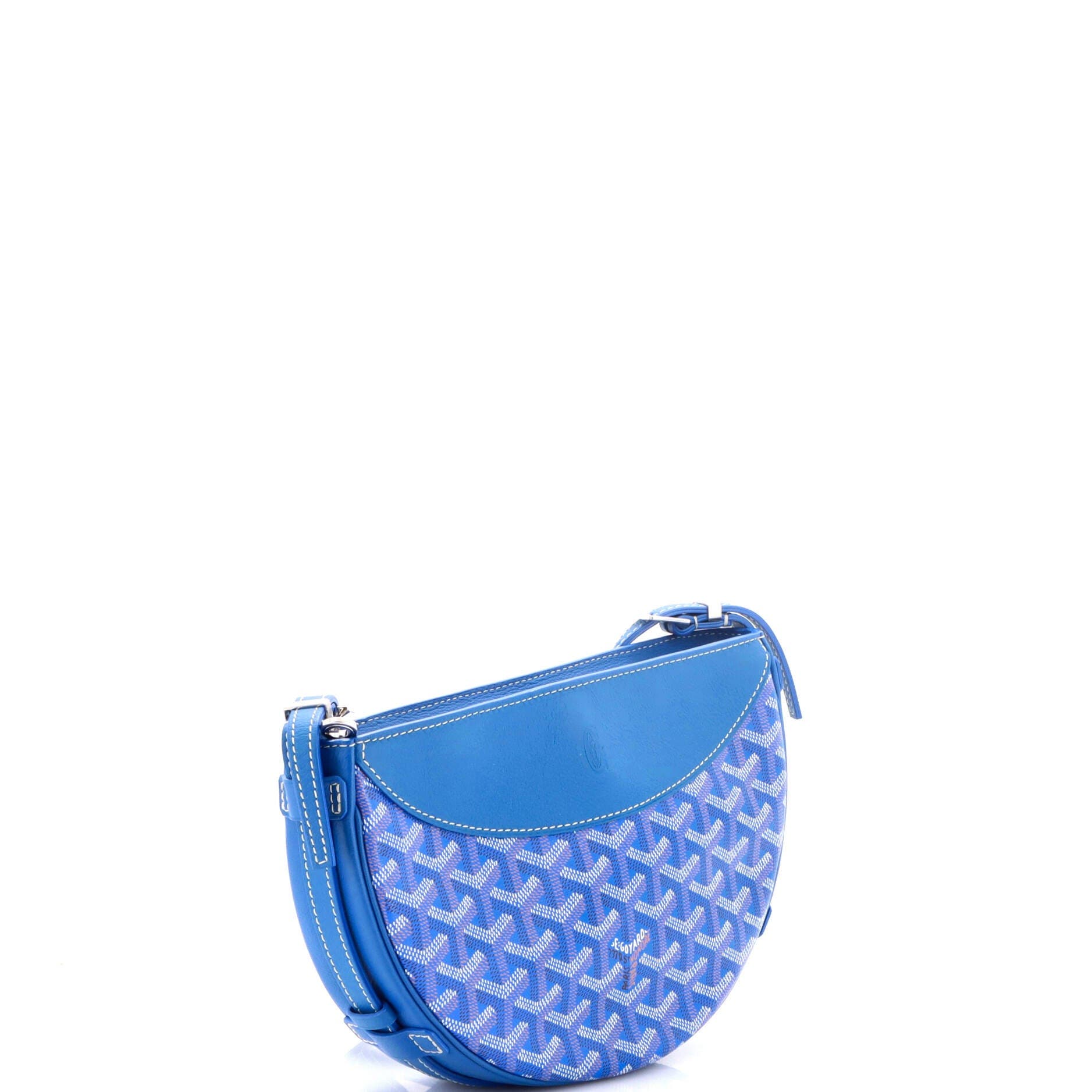 Pre-Owned Goyard Hirondelle Shoulder Bag Coated Canvas and Leather, Alternate, color, Blue