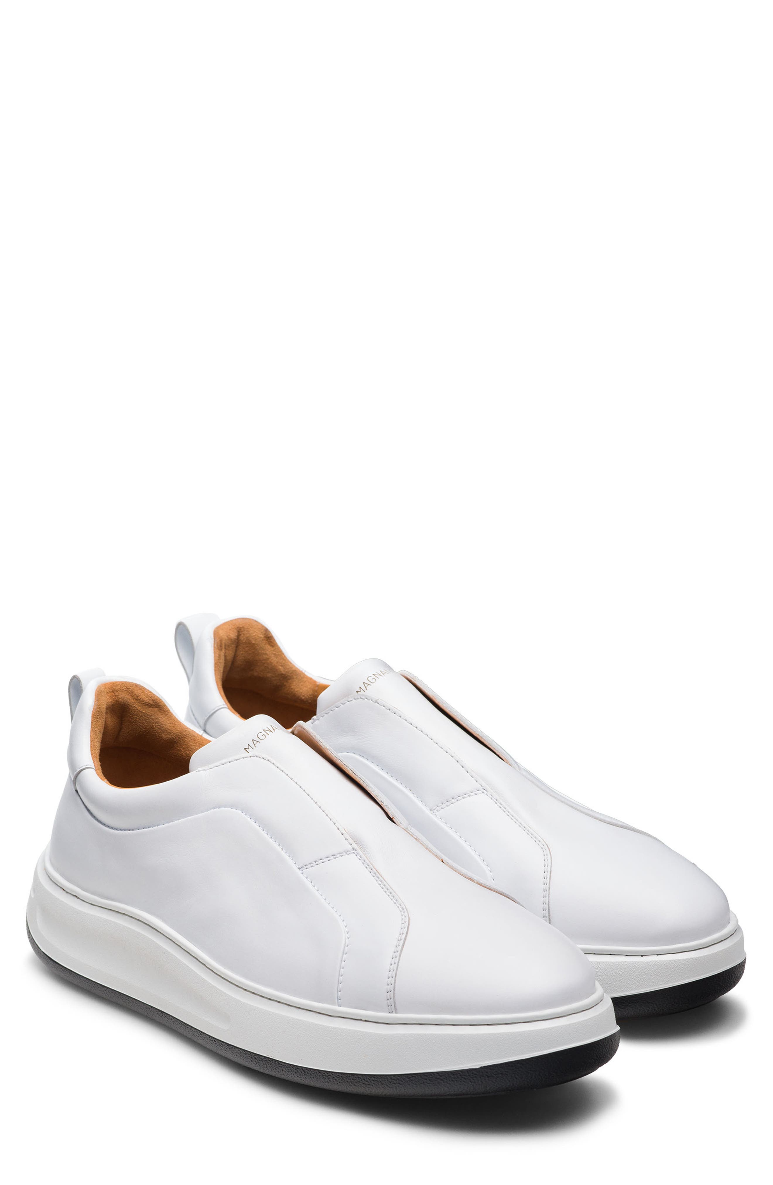 Magnanni Serino Laceless Slip-On Sneaker, Main, color, White