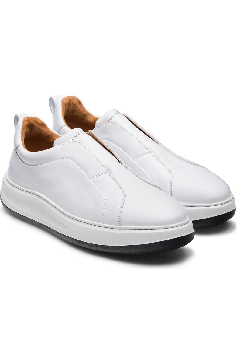 Magnanni Serino Laceless Slip-On Sneaker, Main, color, White