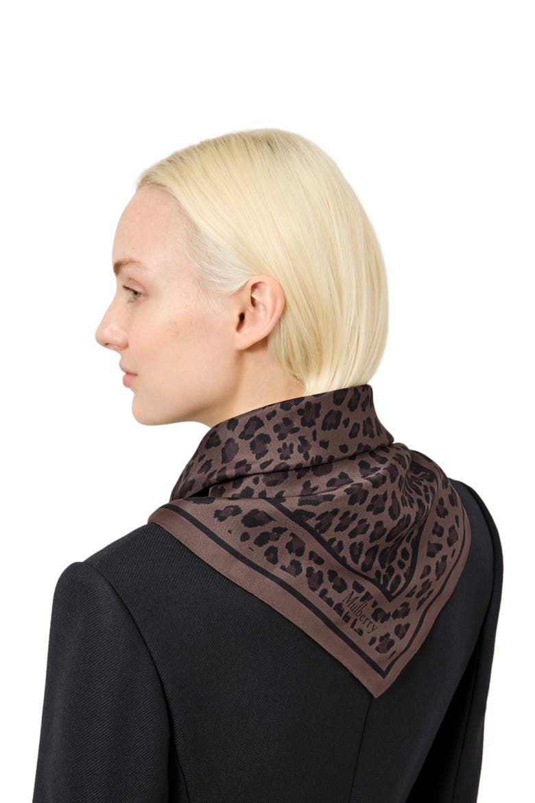 Square Scarf - Leopard, Alternate, color, Ebony