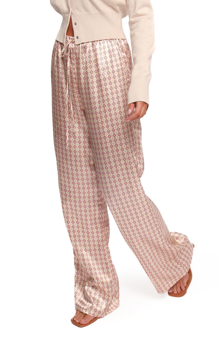Danae Wide Leg Satin Pants, Alternate, color, AMBER