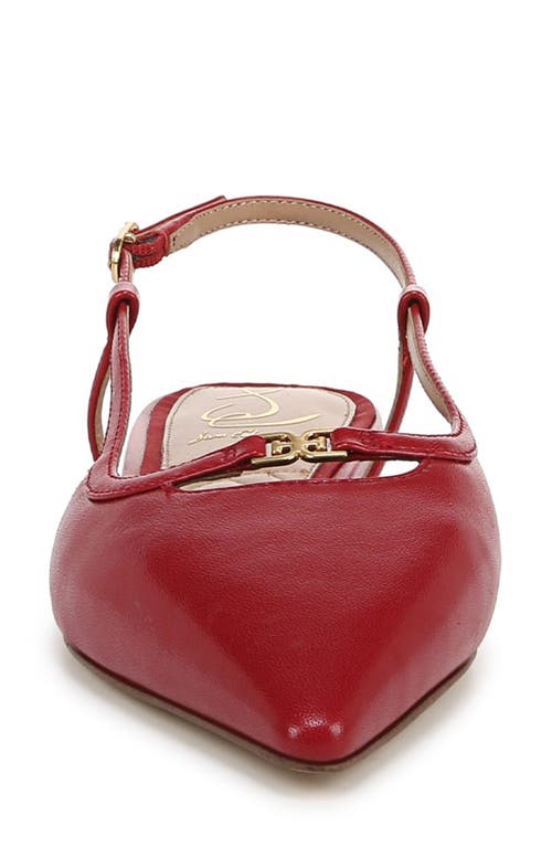 Sam Edelman Cohen Slingback Pointy Toe Flat Scarlet Red Leather