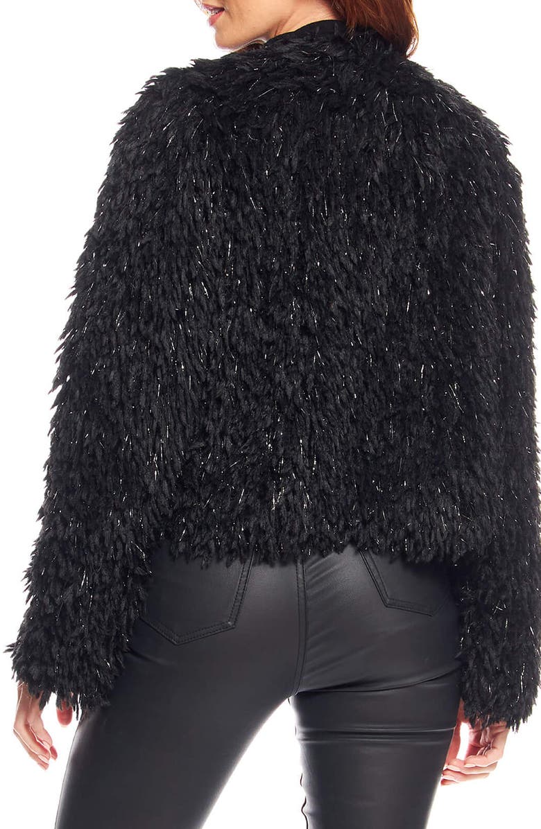 DONNA SALYERS FABULOUS FURS Hit the Lights Metallic Faux Fur Jacket, Alternate, color, 