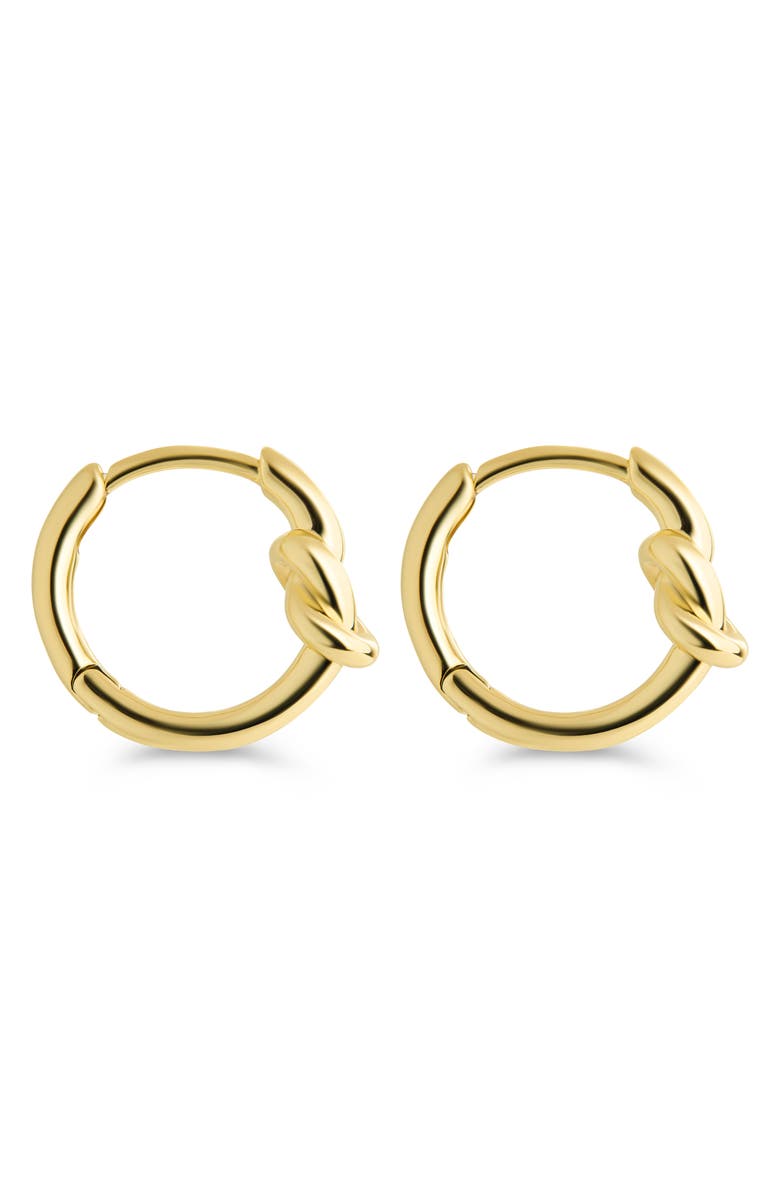 Sterling Forever Minnie Love Knot Huggie Hoop Earrings, Alternate, color, Gold