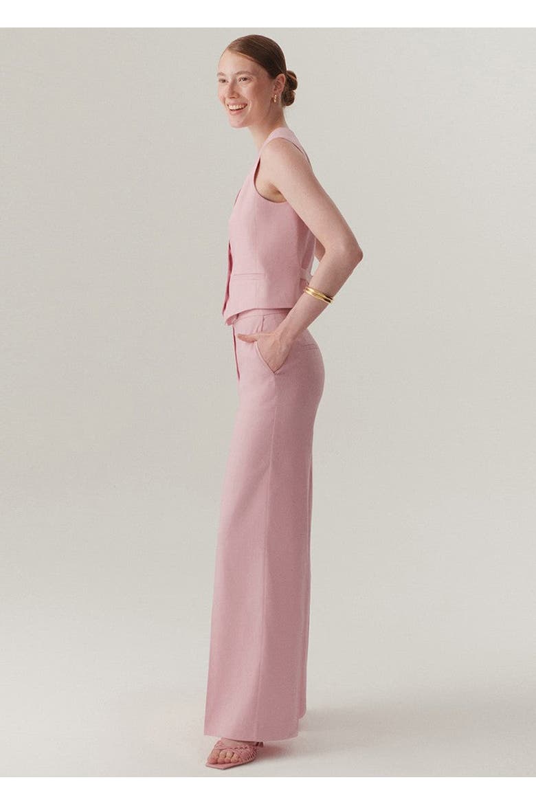 Nevaeh Fit Linen Trousers, Alternate, color, PINK