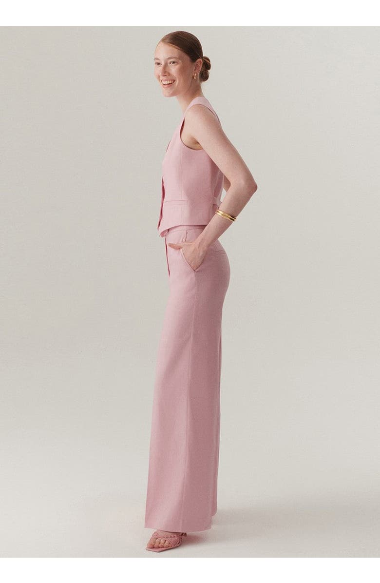 Exquise Nevaeh Fit Linen Trousers, Alternate, color, Pink