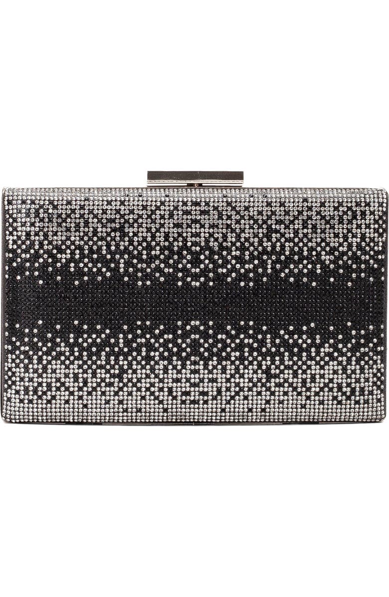 Forever & Always Shoes Clara Evening Clutch, Main, color, Black Silver Glitter