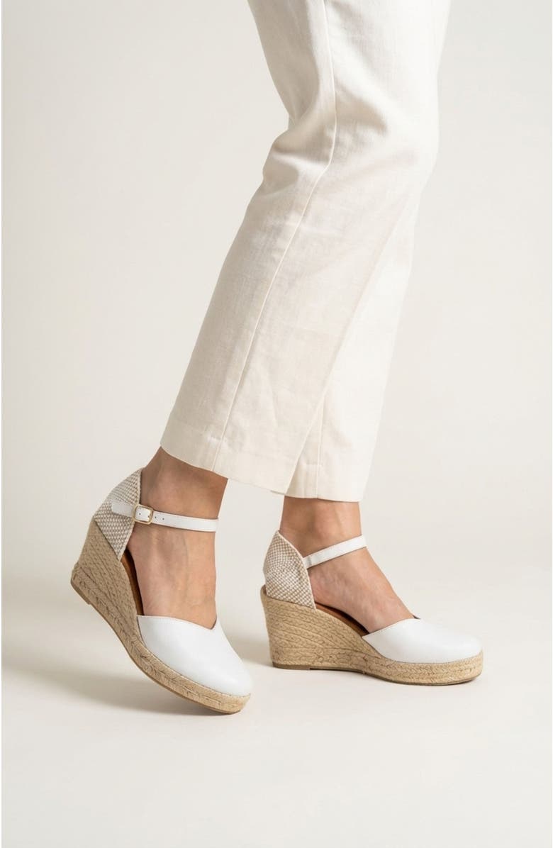 Menina Step Jimena Medium-Strap Espadrille, Alternate, color, White
