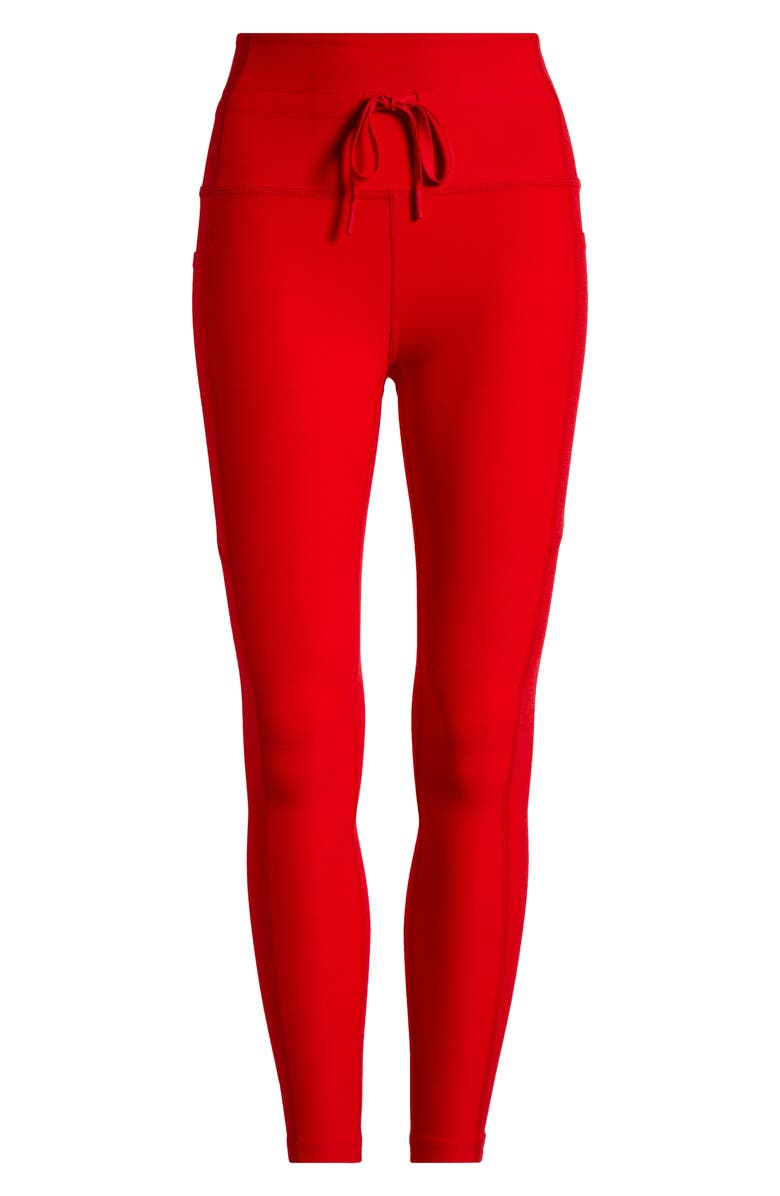 Beyond Yoga Space Dye Pocket Midi Leggings, Alternate, color, Candy Apple Red Heather
