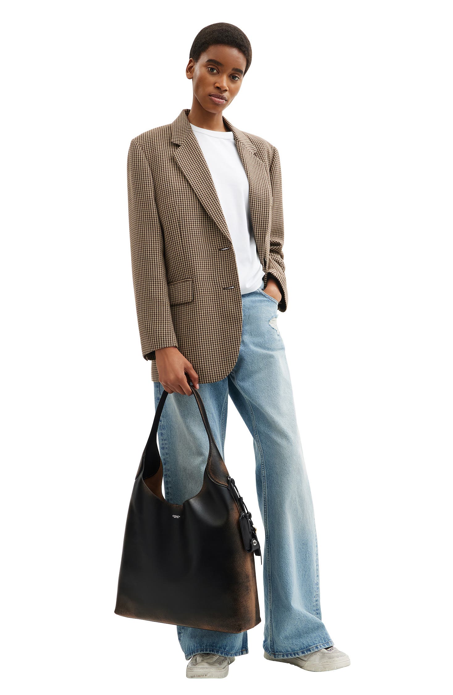 COACH Brooklyn 39 Loved Leather Shoulder Bag, Alternate, color, Silver Black Brown