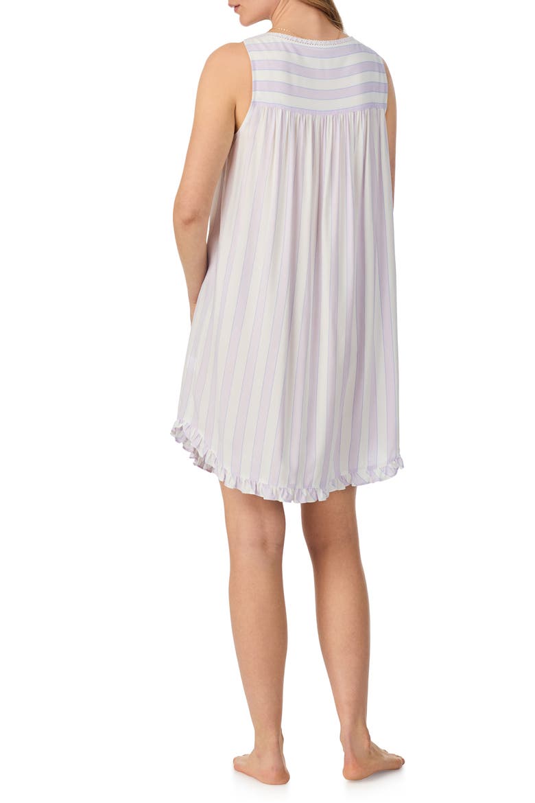 Lace Trim Sleeveless Chemise, Alternate, color, WHITE STRIPE
