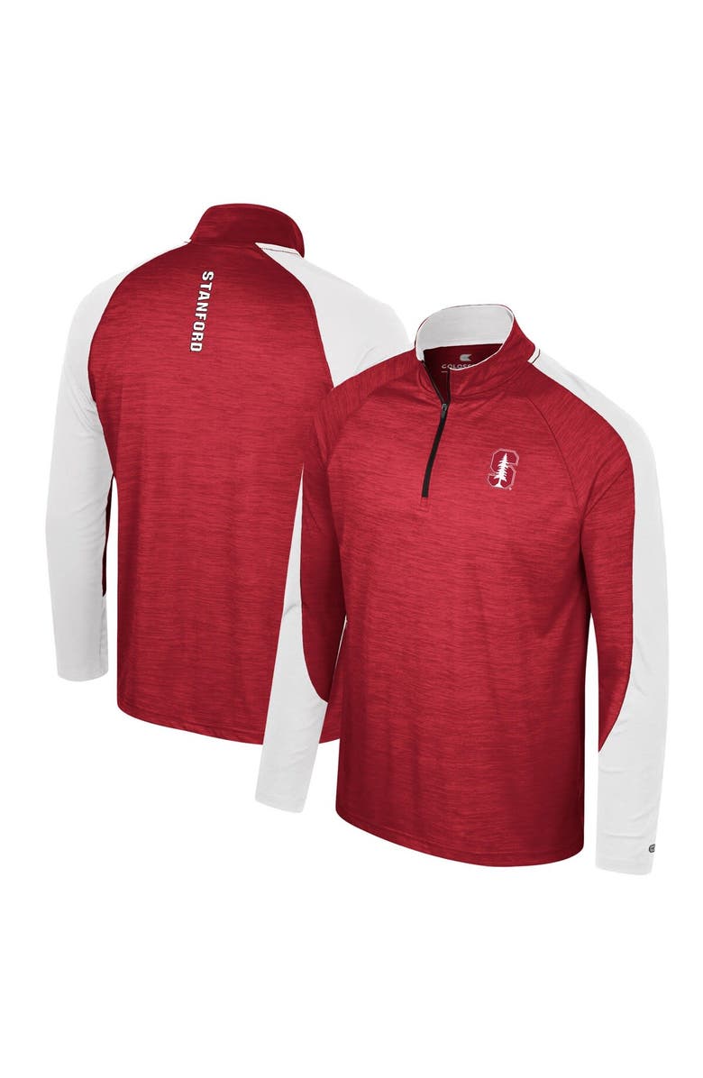 COLOSSEUM Men's Colosseum Cardinal Stanford Cardinal Langmore Raglan Quarter-Zip Top, Main, color, 