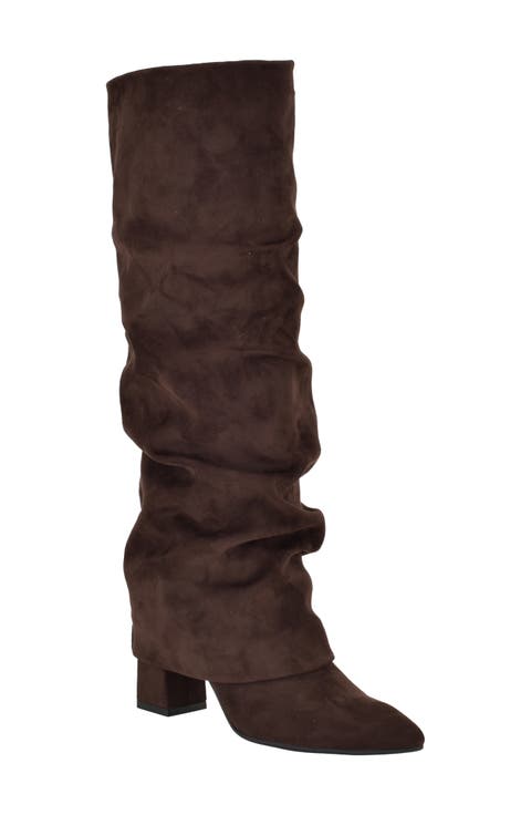Geima Pointed Toe Slouch Foldover Boot