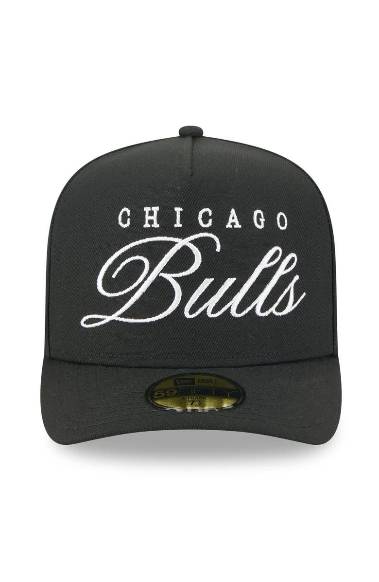 New Era Men's New Era Black Chicago Bulls 2025 NBA Draft A-Frame 59FIFTY Fitted Hat, Alternate, color, Black