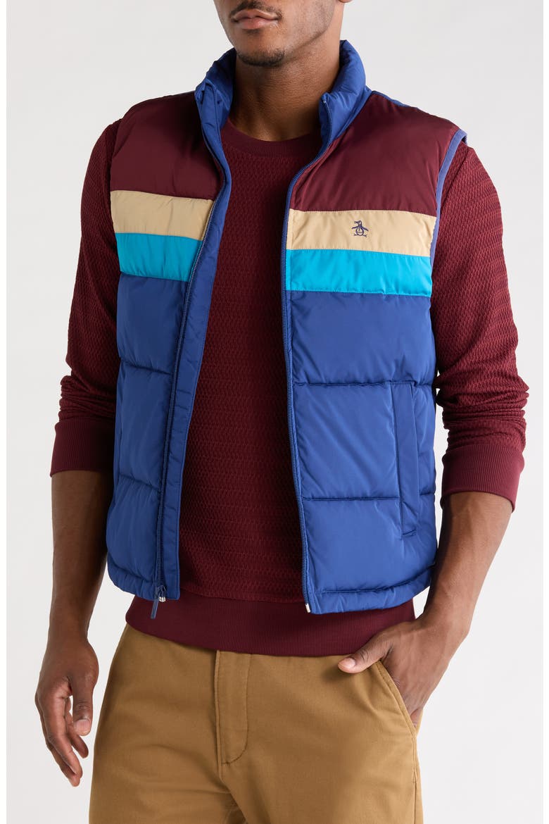 Colorblock Puffer Vest, Main, color, 404 BLUE DEPTHS