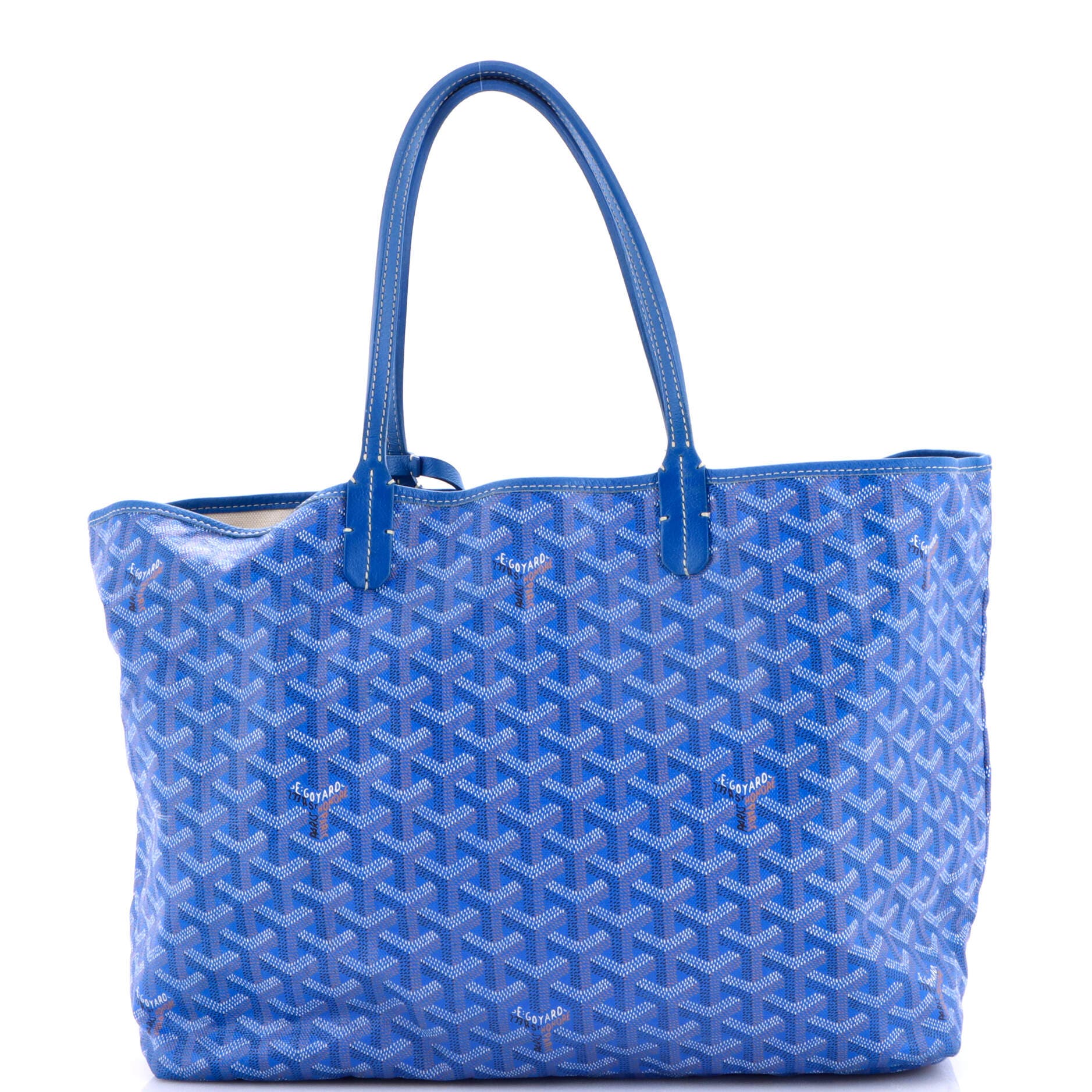 Pre-Owned Goyard Saint Louis Tote Coated Canvas PM, Main, color, Blue