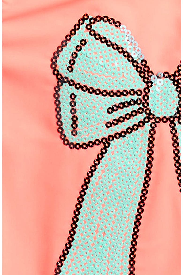 Kids' Sequin Bow One-Piece Swimsuit, Alternate, color, CORAL