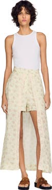 SANDRO Floral print maxi skort