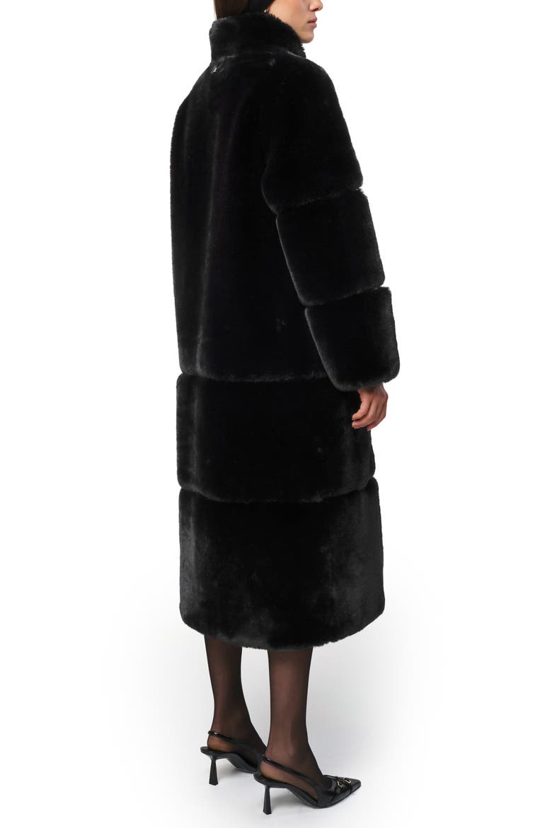 Sylke Pluche™ Faux Fur Longline Coat, Alternate, color, NOIR
