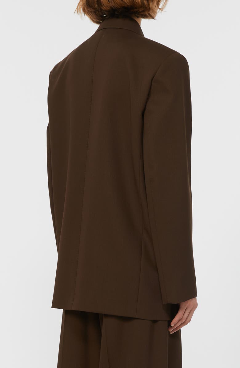 Weekend Max Mara Ginseng Double Breasted Virgin Wool Blazer, Alternate, color, Dark Brown