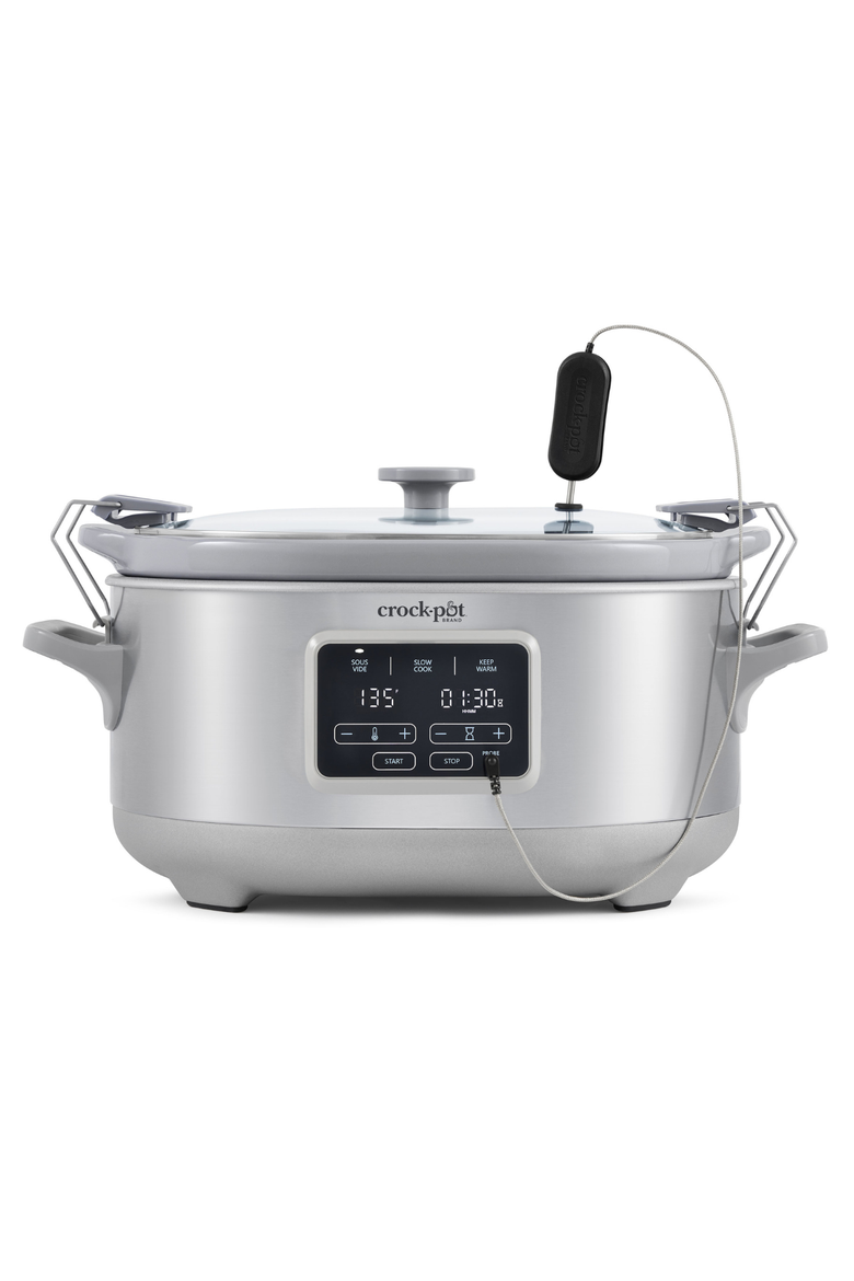 Programmable 7-Quart Cook & Carry Slow Cooker with Sous Vide, Stainless Steel, Main, color, Stainless Steel