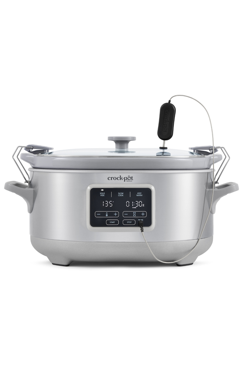 Crock-pot Programmable 7-Quart Cook & Carry Slow Cooker with Sous Vide, Stainless Steel, Main, color, Stainless Steel