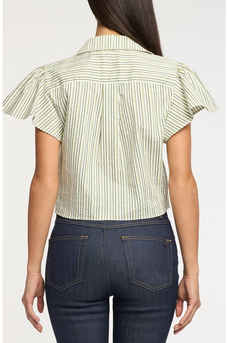 Sophie Stripe Flutter Sleeve Maria Shirt, Alternate, color, IVORY/ LIME