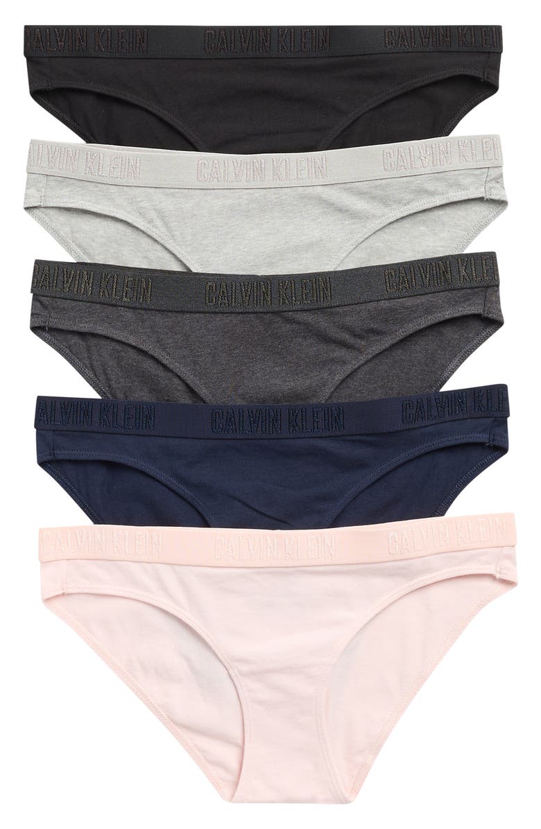 Calvin Klein Assorted 5-Pack Briefs, Main, color, Black Grey Blue Pink