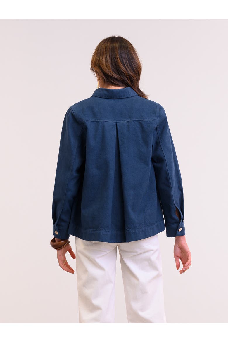 Cotton Twill Pleat Back Jacket, Alternate, color, DARK NAVY