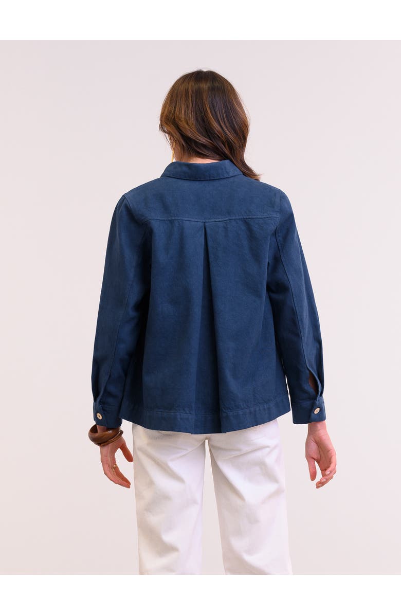 Celtic & Co. Cotton Twill Pleat Back Jacket, Alternate, color, Dark Navy