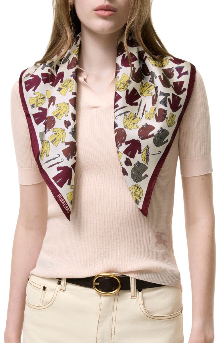 Burberry Mini Trench Coat Scarf, Alternate, color, Vineyard Red