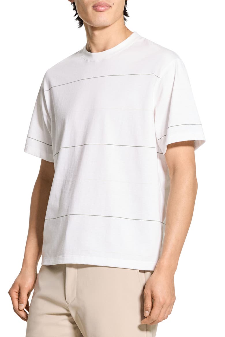 Stripe Relaxed Pima Cotton T-Shirt, Alternate, color, WHITE MULTI