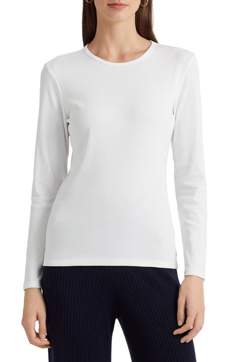 Long Sleeve Cotton Blend Top