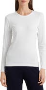 Lauren Ralph Lauren Long Sleeve Cotton Blend Top