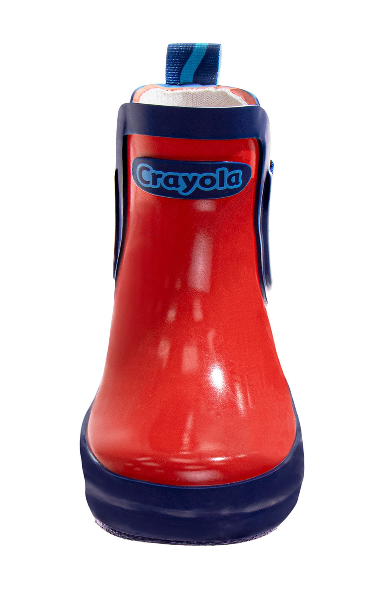 Kids' Solid Rain Boot, Alternate, color, BLUE/RED