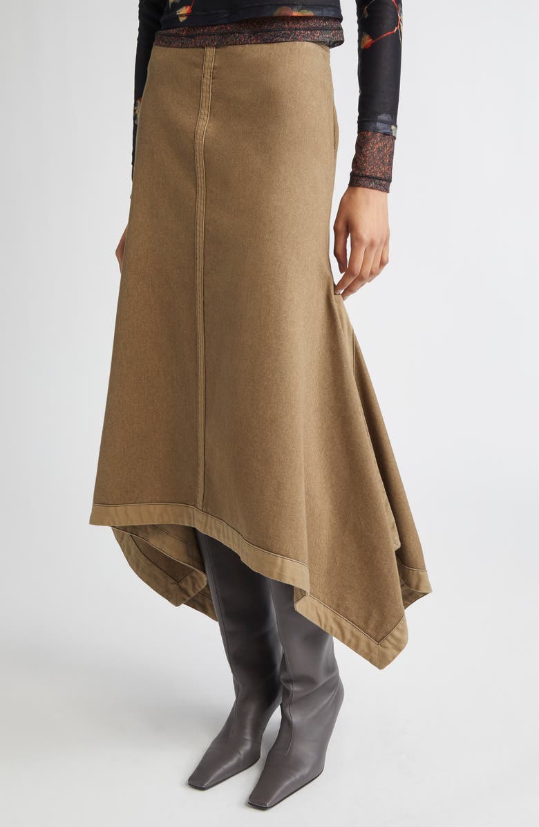 Eckhaus Latta Tarp Cotton Canvas Skirt, Alternate, color, Earth
