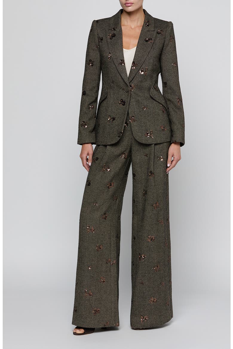 Chamberlain Sequin Floral Blazer, Alternate, color, BEIGE/BLACK GOLD FLOWER SEQUIN