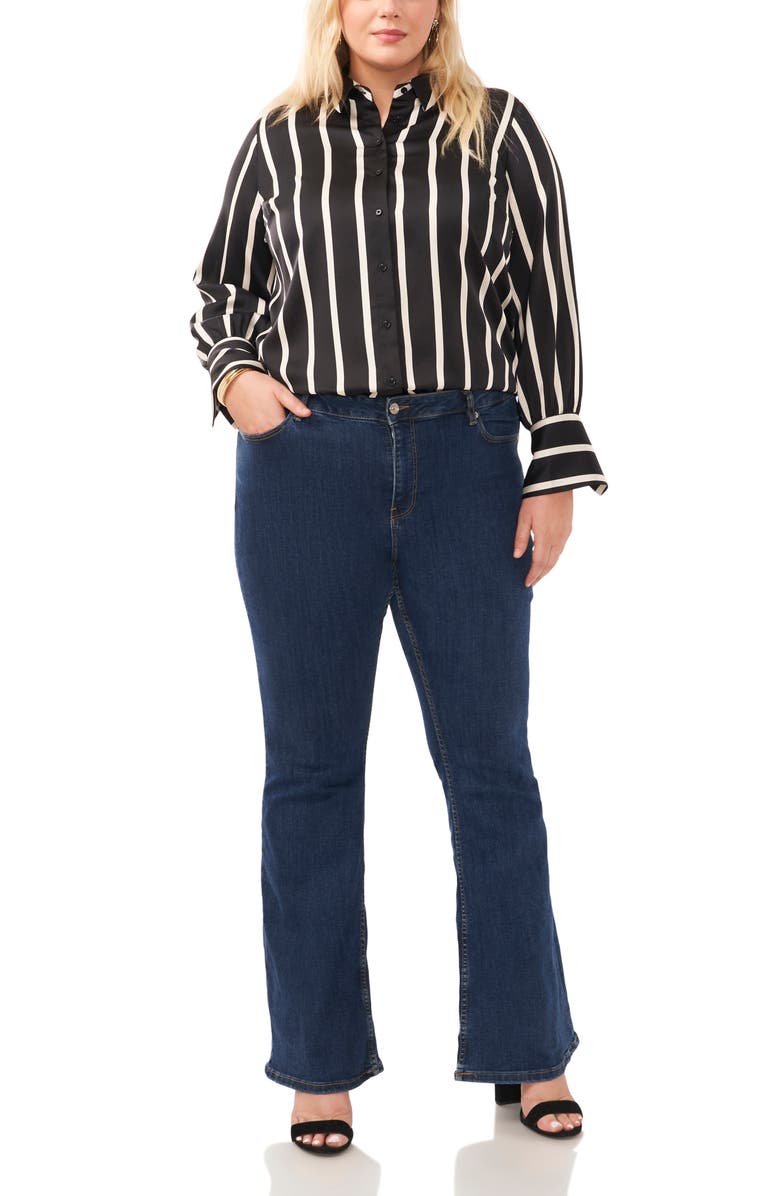 Vince Camuto Stripe Charmeuse Button-Up Shirt, Alternate, color, 