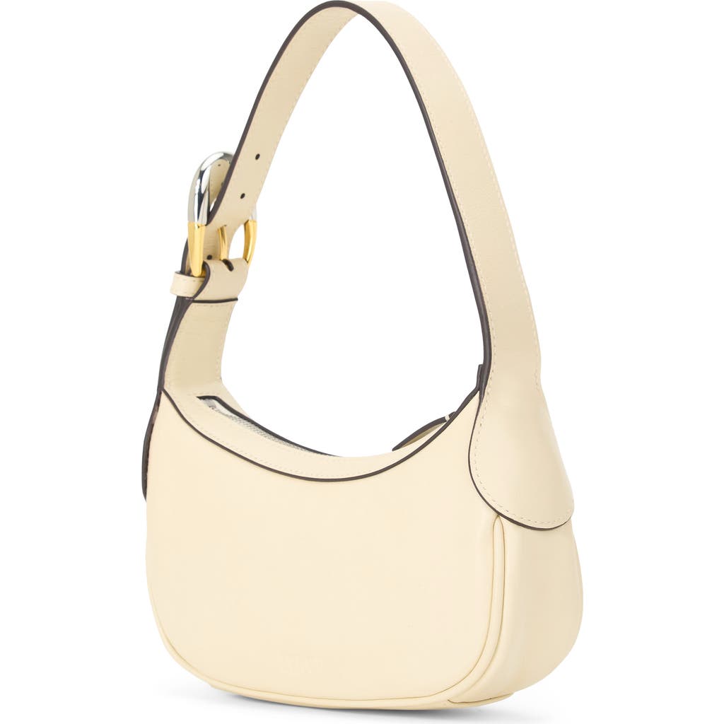 Staud Lennox Leather Shoulder Bag In Cream