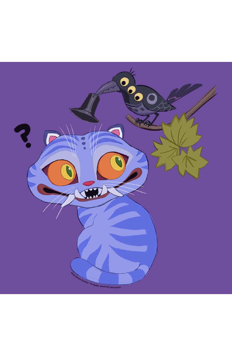 KPop Demon Hunters Junior's KPop Demon Hunters Derpy And Magpie  Graphic T-Shirt, Alternate, color, Purple