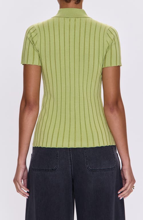 Pistola Dominque Rib Short Sleeve Button-up Shirt In Green