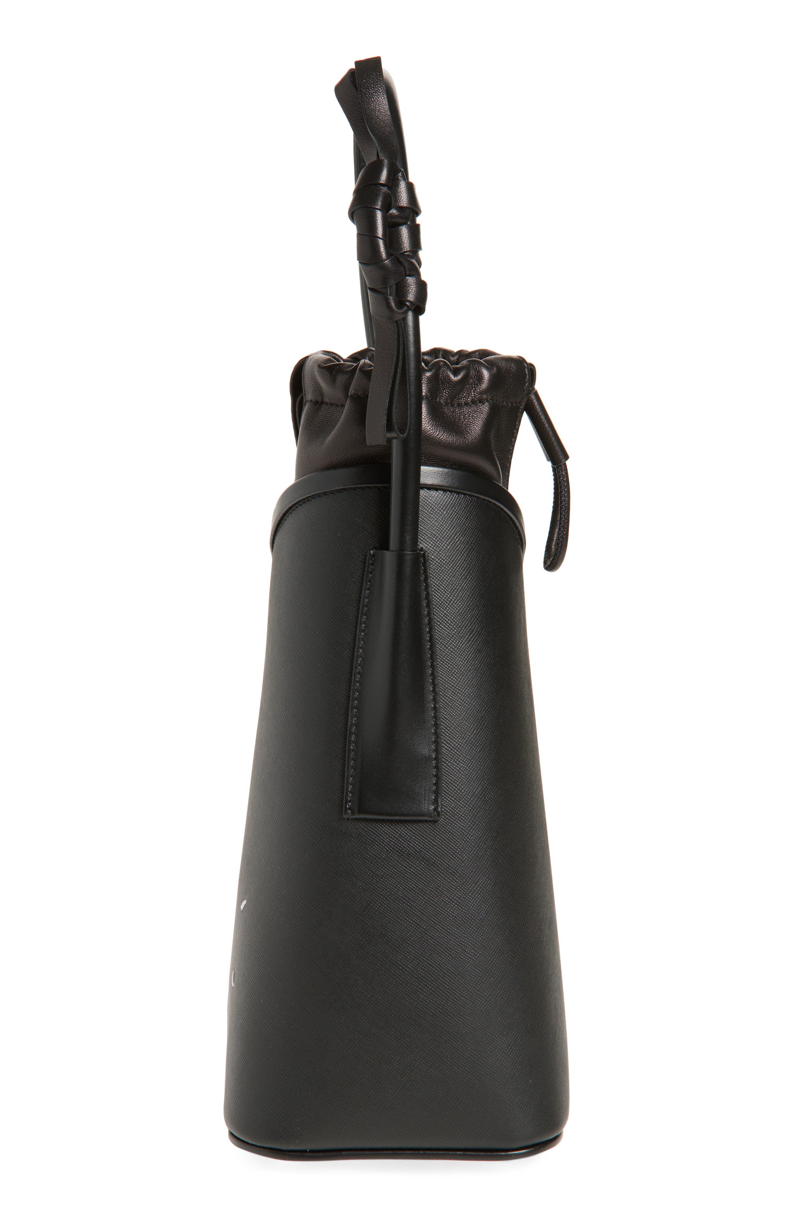 Maison Margiela Fortune North/South Leather Handbag, Alternate, color, Black/ Black