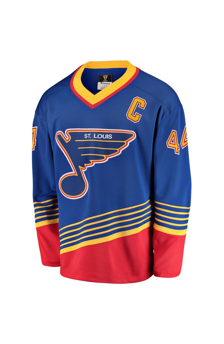 FANATICS Men's Fanatics Branded Chris Pronger Blue St. Louis Blues Breakaway Retired Player Jersey, Alternate, color,