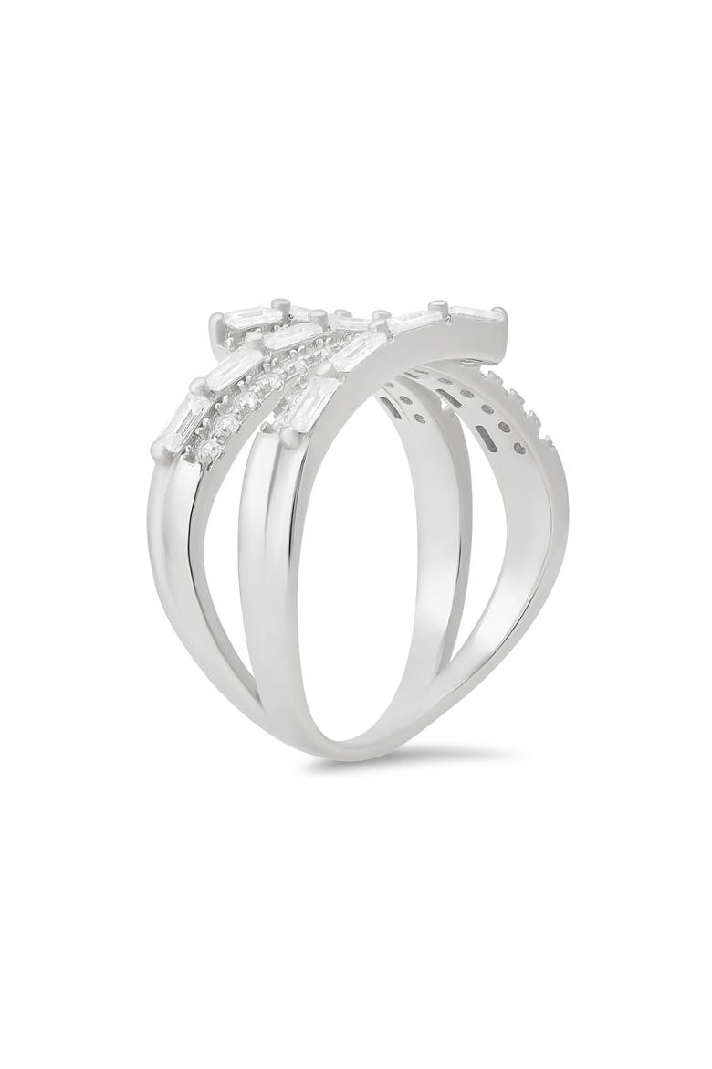 Cubic Zirconia Spiral Ring, Alternate, color, SILVER