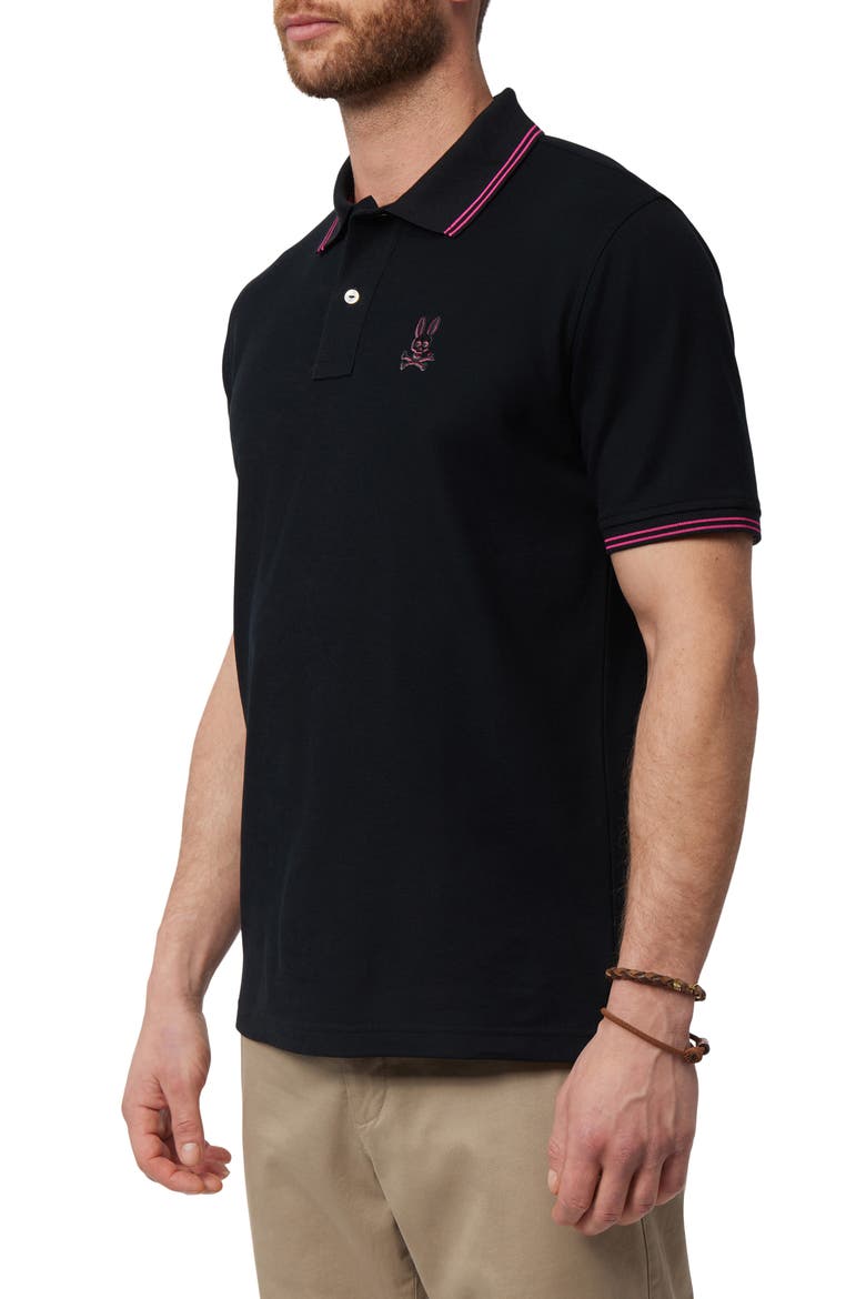 Tipped Logo Embroidered Pima Cotton Piqué Polo, Alternate, color, BLACK