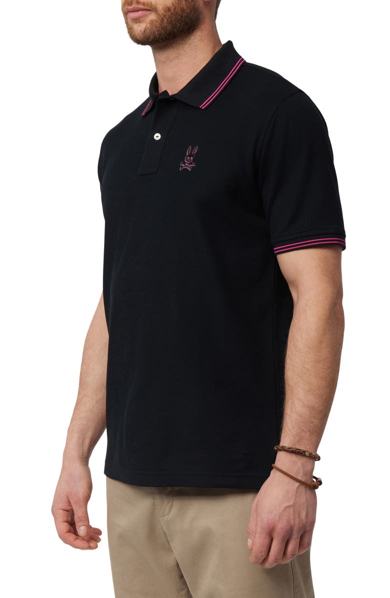 Psycho Bunny Tipped Logo Embroidered Pima Cotton Piqué Polo, Alternate, color,