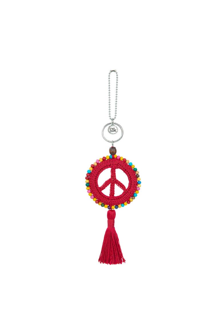 Yarnicharmz Crochet Peace Dangle, Alternate, color, Rocket Red