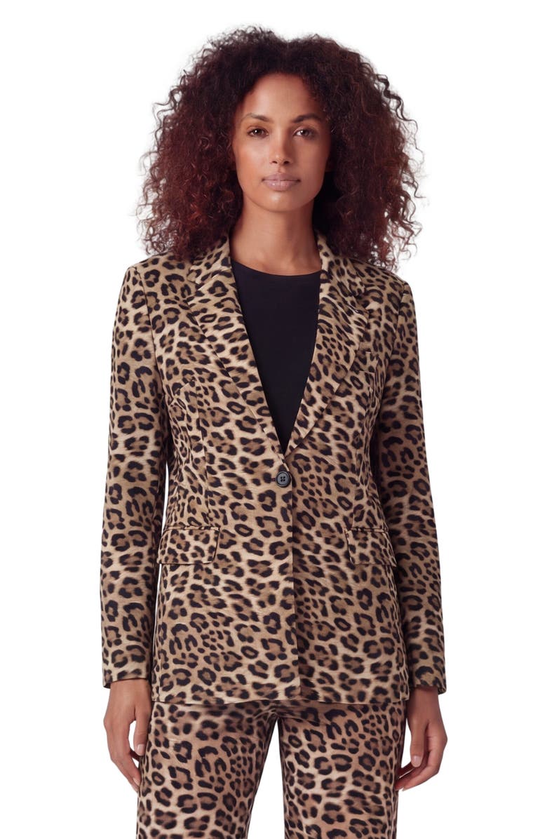 Lords of Harlech Leopard Womens Tailored Blazer, Main, color, Leopard Brown