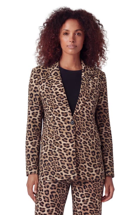 Leopard Womens Tailored Blazer