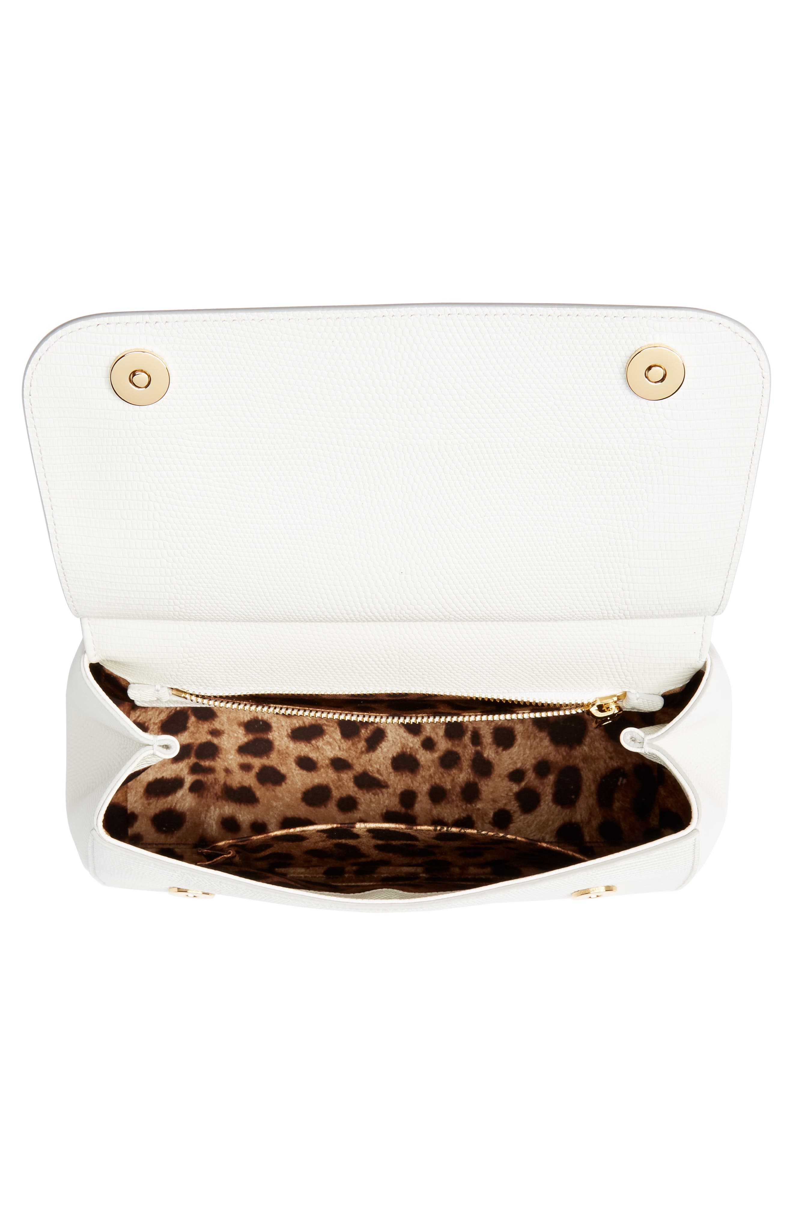 Dolce&Gabbana Miss Sicily St. Iguana Top Handle Leather Satchel, Alternate, color, 